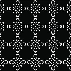 Geometric vector pattern with Black and white colors. Seamless abstract ornament for wallpapers and backgrounds.