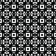 Geometric vector pattern with Black and white colors. Seamless abstract ornament for wallpapers and backgrounds.