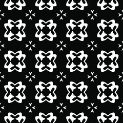 Geometric vector pattern with Black and white colors. Seamless abstract ornament for wallpapers and backgrounds.