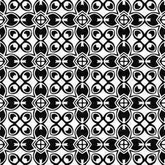 Geometric vector pattern with Black and white colors. Seamless abstract ornament for wallpapers and backgrounds.