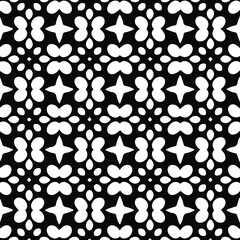  Geometric vector pattern with Black and white colors. Seamless abstract ornament for wallpapers and backgrounds.