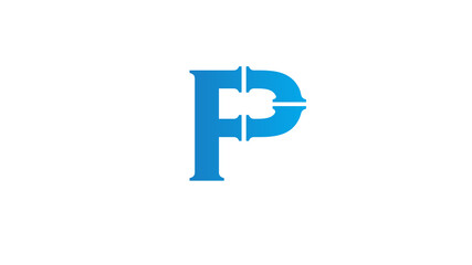 Creative P Alphabet Letter Pipeline Plumbing Logo