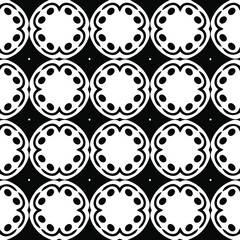 Fototapeta premium Geometric vector pattern with Black and white colors. Seamless abstract ornament for wallpapers and backgrounds.