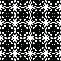 Geometric vector pattern with Black and white colors. Seamless abstract ornament for wallpapers and backgrounds.