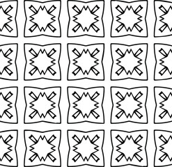 Geometric vector pattern with Black and white colors. Seamless abstract ornament for wallpapers and backgrounds.