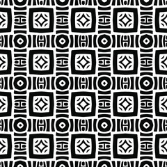 Geometric vector pattern with Black and white colors. Seamless abstract ornament for wallpapers and backgrounds.