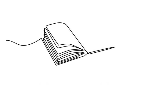 Self drawing animation of open book.