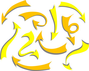 Set of vector images of arrows, pointers