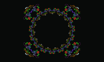 Floral Ornament Decoration Series 6 Colorful Unique Floral and Ornament Seamless Pattern.  Abstract Fl.oral,Ornament and Geometric Trendy  Frame  Background.
