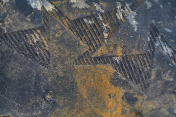 Worn tyre of an old car crashed in an accident