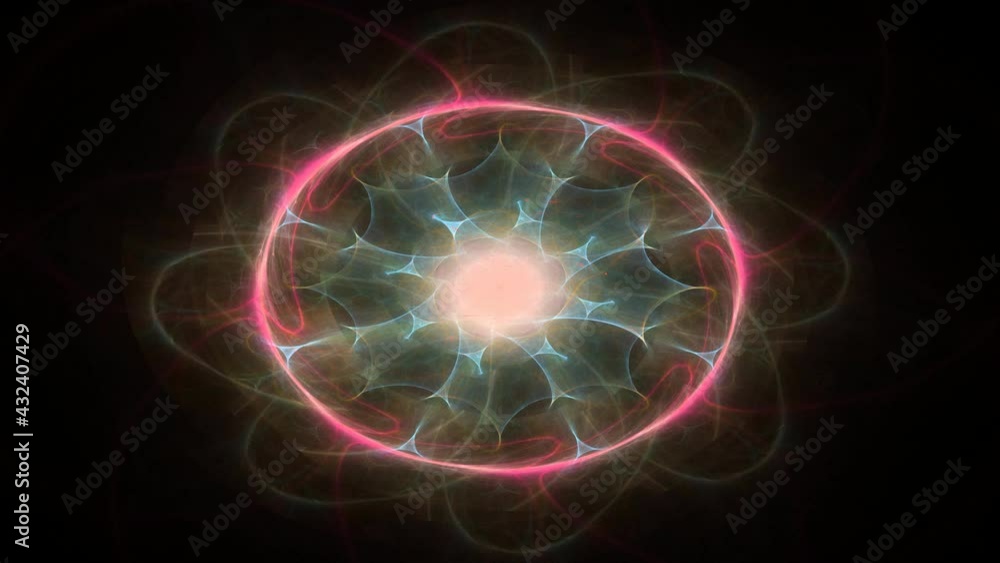 Poster a hypnotizing looping background with a contrasting purple and cyan gradient and a spiraling object 