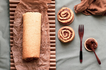 one swiss muffin and two servings, cookbook style