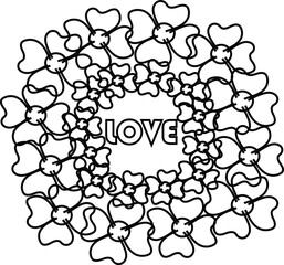 abstract background with love coloring page