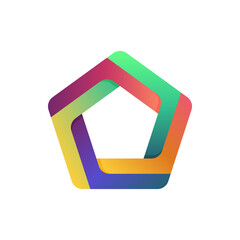 pentagon abstract colorful geometric shape