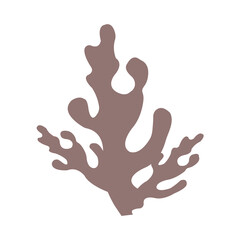 Decorative underwater plant. Abstract aquarium, ocean, reef flora. Seaweed. Coral. Algae. Vector illustration design for pattern, fabric, textile, print

