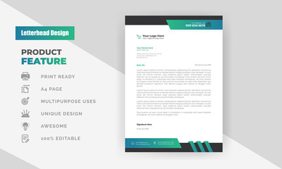 Elegant letterhead design template for your business