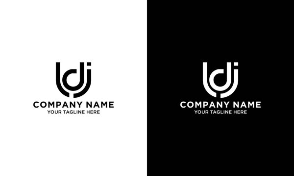 Abstract Initial Letter UDJ Logo.