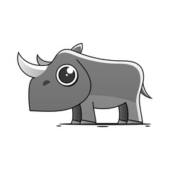 rhino logo character idea for child and kid printable stuff and t shirt, greeting card, nursery wall art