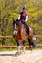 M&auml;dchen reitet Dressur