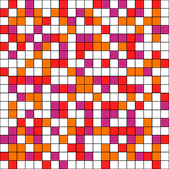 Raspberry tile. Vector same squares tile ornament.