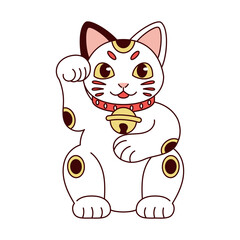 Isolated Japanese Maneki Neko Lucky cat