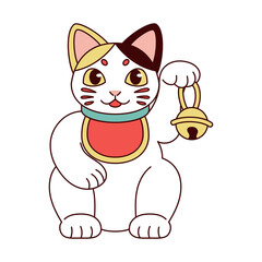 Isolated Japanese Maneki Neko Lucky cat