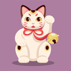 Isolated Japanese Maneki Neko Lucky cat