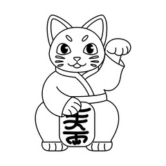 Outline of a Japanese Maneki Neko