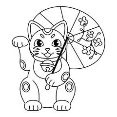 Outline of a Japanese Maneki Neko