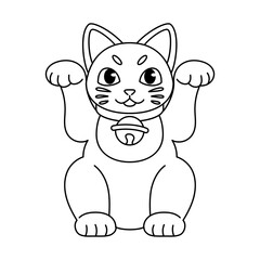 Outline of a Japanese Maneki Neko