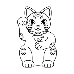 Outline of a Japanese Maneki Neko