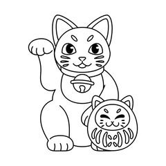 Outline of a Japanese Maneki Neko