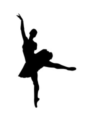 Classic ballerina silhouette graceful dancing 
