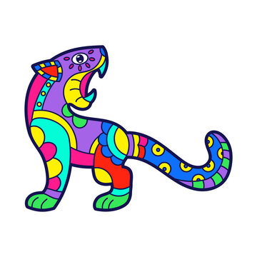 recommend clip art: Alebrije of a panther Mexican culture