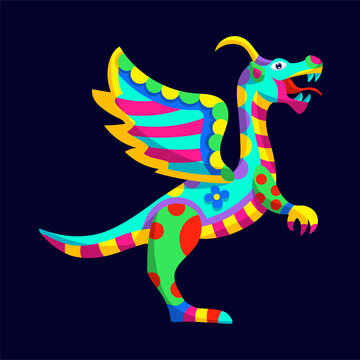 recommend clip art: Alebrije of a dragon Mexican culture