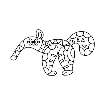 recommend clip art: Alebrije of an anteater Mexican culture
