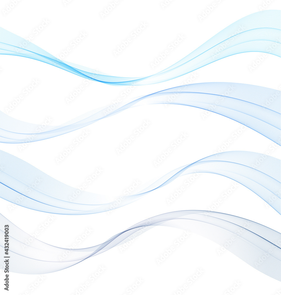 Poster Vector abstract colorful flowing wave lines isolated on white background. Design element for technology, science, modern concept.