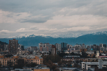 Fototapeta na wymiar Cold city Santiago