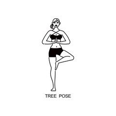 Tree Pose Girl Composition