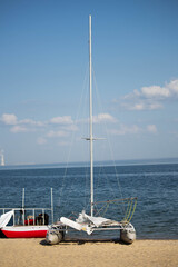 Naklejka premium regatta on the water, sports competitions at sea 