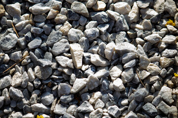 a lot of white pebbles for the path, small stones 