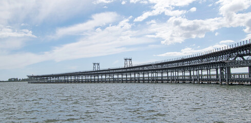 Fototapeta premium Tinto pier dock in Huelva, Andalusia, Spain