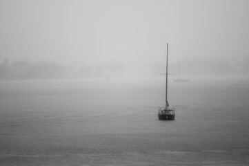 Sailboat under the weather  Black & White
