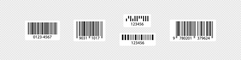 Bar code illustration. Scan sticker icon. Product number concept for your design in vector flat