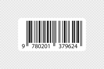 Bar code illustration. Scan sticker icon. Product number concept for your design in vector flat
