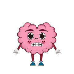 Isolated cartoon of a shivering brain