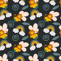 seamless pattern with lion