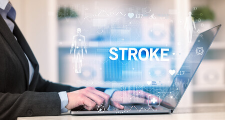 Doctor working a health check