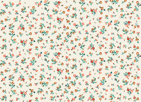 Floral liberty pattern. Plant background for fashion, tapestries, prints. Modern floral design perfect for fashion and decoration