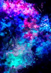 Fototapeta na wymiar 暗闇に光る幻想的な虹色テクスチャ背景